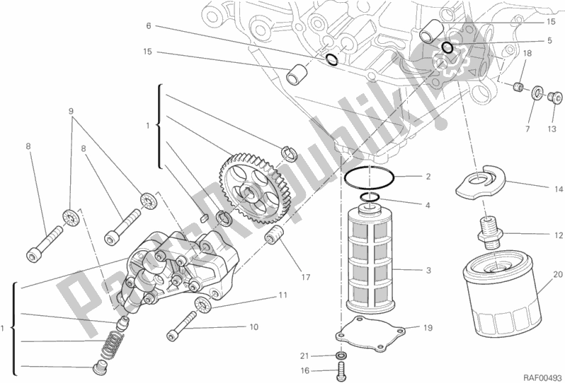 Todas as partes de Filtros E Bomba De óleo do Ducati Diavel FL 1200 2015